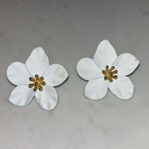 White Flower Earrings